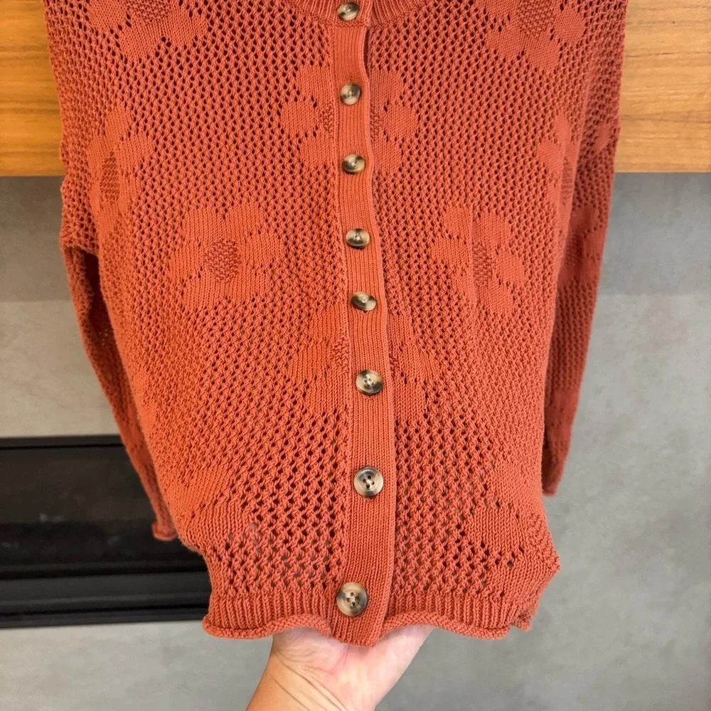 Madewell Floral Open-Stitch Cardigan, Size S - Picture 9 of 13